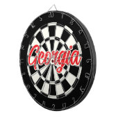 Cible De Fléchettes Georgia Red text Black and White Retro (Devant droit)