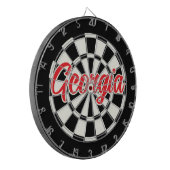 Cible De Fléchettes Georgia Red text Black and White Retro (Devant gauche)