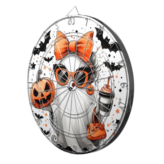 Cible De Fléchettes Ghost d'Halloween drôle (Devant droit)