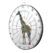 Cible De Fléchettes Giraffe Impression Brown et Turquoise (Devant droit)
