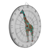 Cible De Fléchettes Giraffe Impression Brown et Turquoise (Devant gauche)