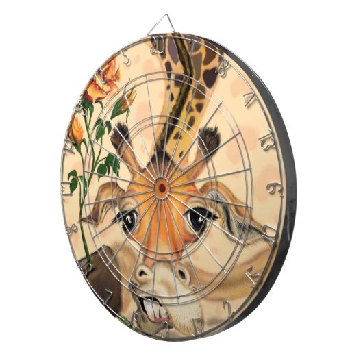 Cible De Fléchettes Giraffe romantique - Ajouter votre image / texte (Devant droit)