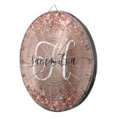 Cible De Fléchettes Glamour Monogramme Rose Gold Pailleté (Devant droit)