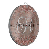Cible De Fléchettes Glamour Monogramme Rose Gold Pailleté (Devant gauche)