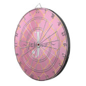 Cible De Fléchettes Glitter Monogramme Féminin Or et Rose (Devant droit)