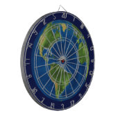 Cible De Fléchettes Globe terrestre et navire sur fond bleu (Devant gauche)