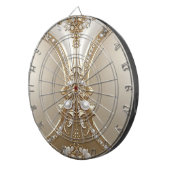 Cible De Fléchettes Golden Ornate Frame with Pearls Dartboard (Devant droit)