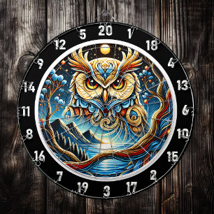 Cible De Fléchettes Golden Owl Twilight Darboard Art