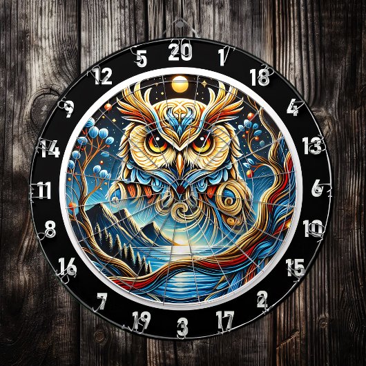 Cible De Fléchettes Golden Owl Twilight Darboard Art