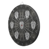 Cible De Fléchettes Gothic Sugar Skull and Grey Geometric Pattern (Devant droit)