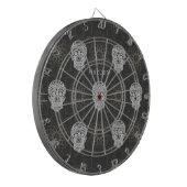 Cible De Fléchettes Gothic Sugar Skull and Grey Geometric Pattern (Devant gauche)