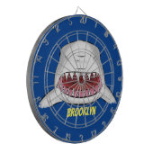 Cible De Fléchettes Grand requin blanc moyen dessin animé (Devant gauche)