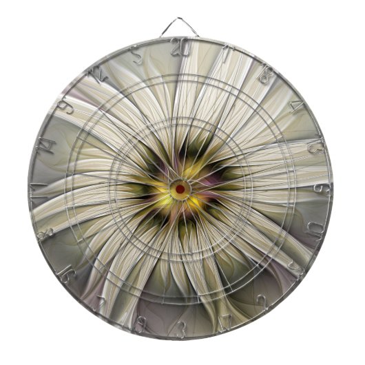 Cible De Fléchettes Grande Fleur d'Ivoire, Art Fractal Moderne Abstrai (Devant)