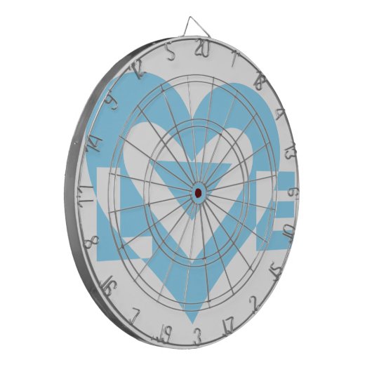 Cible De Fléchettes Graphique d'amour cool, Bleu (Devant gauche)