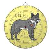Cible De Fléchettes Gray wolf with pipe cartoon (Devant)