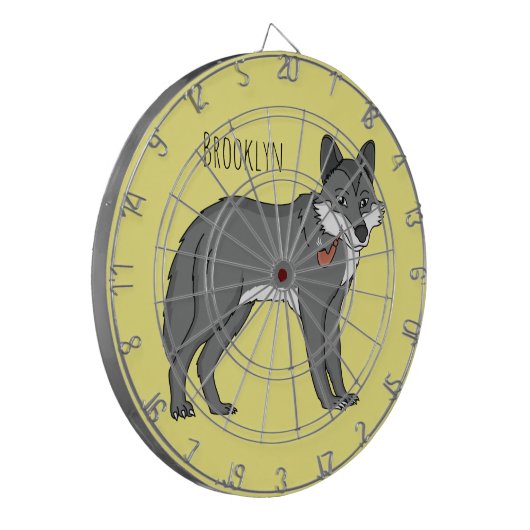 Cible De Fléchettes Gray wolf with pipe cartoon (Devant gauche)