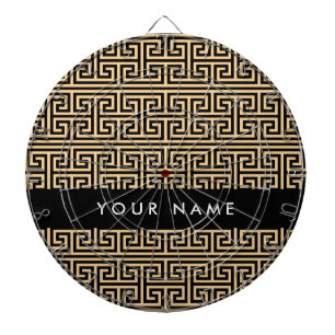 Cible De Fléchettes Grec Meander Key H Brown, Votre Nom, Personnaliser