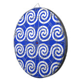 Cible De Fléchettes Grec Meander Key Waves Motif Bleu (Devant droit)