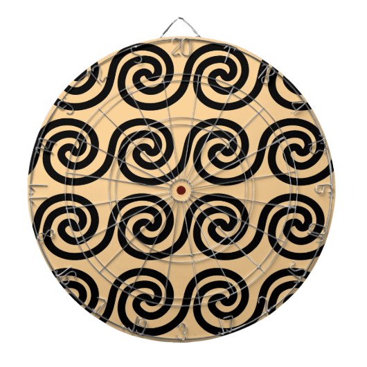 Cible De Fléchettes Grec Meander Key Waves Motif Brown (Devant)