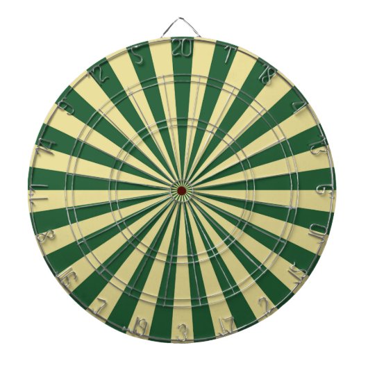 Cible De Fléchettes Green Funky Sun Rays Retro Stripes (Devant)