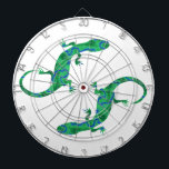 Cible De Fléchettes Green Gecko<br><div class="desc">Gecko vert,  reptile Art déco numérique Artwork de Krisi ArtKSZP</div>