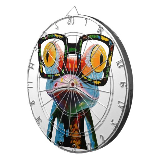 Cible De Fléchettes Grenouille en verre de hippie (Devant droit)