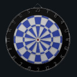 Cible de flechettes : Gris Argent, Bleu Et Noir<br><div class="desc">Jeu De Cible de flechettes En Gris Argent,  Bleu Et Noir Comprenant 6 Darts En Laiton</div>
