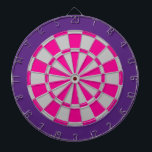 Cible de flechettes : Gris Argent, Rose Et Violet<br><div class="desc">Jeu De Cible de flechettes Gris,  Rose Et Violet En Argent Dont 6 Fosses En Laiton</div>