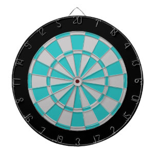 Cible de flechettes : Gris Argent, Turquoise Et No