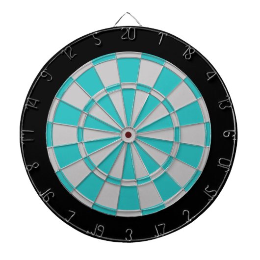 Cible de flechettes : Gris Argent, Turquoise Et No (Devant)