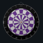 Cible de flechettes : Gris Argent, Violet Et Noir<br><div class="desc">Jeu De Cible de flechettes En Gris Argent,  Violet Et Noir Comprenant 6 Darts En Laiton</div>