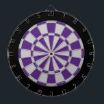Cible de flechettes : Gris Argent, Violet Et Noir<br><div class="desc">Jeu De Cible de flechettes En Gris Argent,  Violet Et Noir Comprenant 6 Darts En Laiton</div>