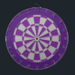 Cible de flechettes : Gris argenté, pourpre, et<br><div class="desc">Gris argenté,  pourpre,  et jeu de Cible de flechettes coloré par pourpre sombre comprenant 6 dards en laiton</div>