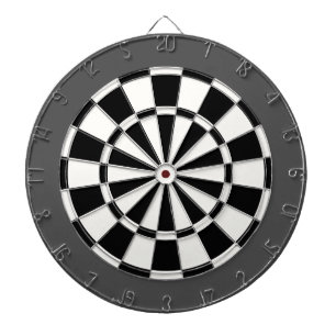 Cible de flechettes : Gris blanc, noir, et de