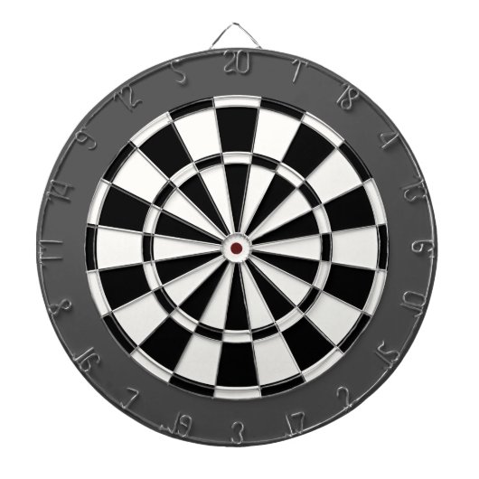 Cible de flechettes : Gris blanc, noir, et de (Devant)