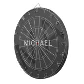Cible De Fléchettes Gris Monogramme Personnalisé Moderne (Devant droit)