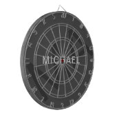 Cible De Fléchettes Gris Monogramme Personnalisé Moderne (Devant gauche)