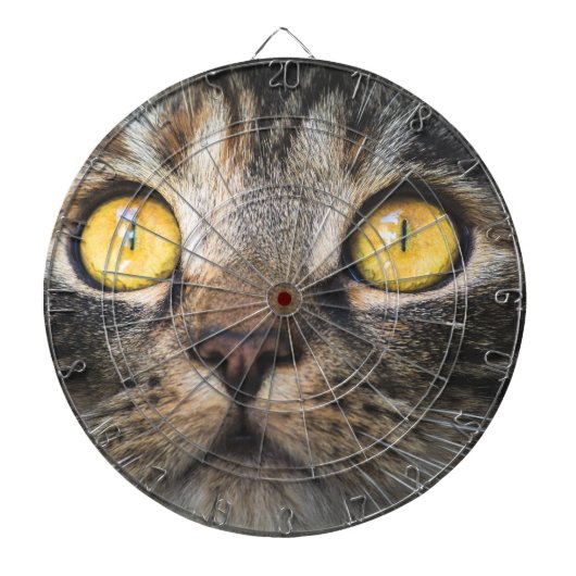 Cible De Fléchettes Gros plan de chat avec Yellow Eyes (Devant)