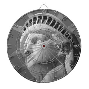 Cible De Fléchettes Gros plan noir et blanc Statue de la Liberté