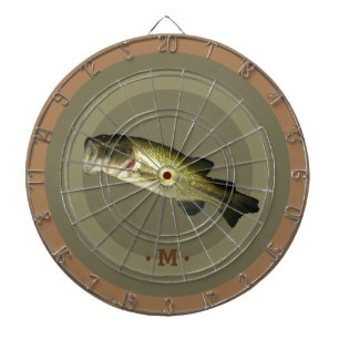 Cible De Fléchettes Grosse Bouche Poisson Sport Hobby Monogrammes Mens