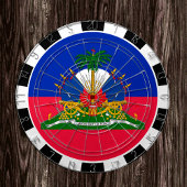 Cible De Fléchettes Haiti Dartboard & Haitian Flag /white game board
