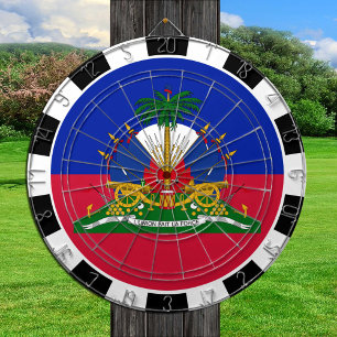 Cible De Fléchettes Haiti Dartboard & Haitian Flag /white game board