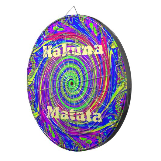 Cible De Fléchettes Hakuna Matata - Conception de tourbillons aux coul (Devant droit)
