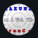 Cible De Fléchettes Hakuna Matata France Art Imprimer/Graphique<br><div class="desc">Hakuna Matata France Art Imprimer/Graphique Célébrez la joie et la positivité avec notre Hakuna Matata France Art Imprimer. Ce design vibrant présente l'expression amusante "Hakuna Matata France" en typographie audacieuse et attrayante, incorporant les couleurs du drapeau national français : bleu, blanc et rouge. Le texte ludique et les couleurs vives...</div>