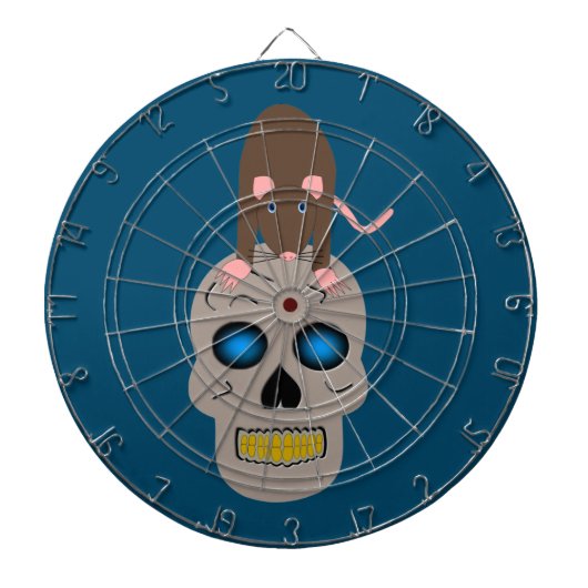 Cible De Fléchettes Halloween gothique du crâne et du rat (Devant)