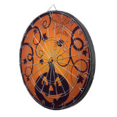 Cible De Fléchettes Halloween Jack-o'-lantern citrouille visage et ara (Devant droit)