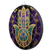 Cible De Fléchettes Hamsa Troisième Œil Orné Or (Devant droit)