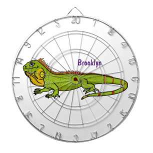 Cible De Fléchettes Happy green iguana cartoon