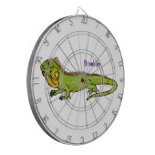 Cible De Fléchettes Happy green iguana cartoon (Devant gauche)