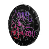 Cible De Fléchettes Happy Halloween dégradé volant sorcière chat (Devant droit)